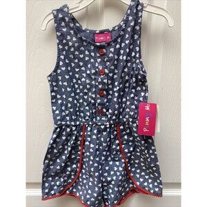 h  PENNY M casual blue hearts romper 4  NWT